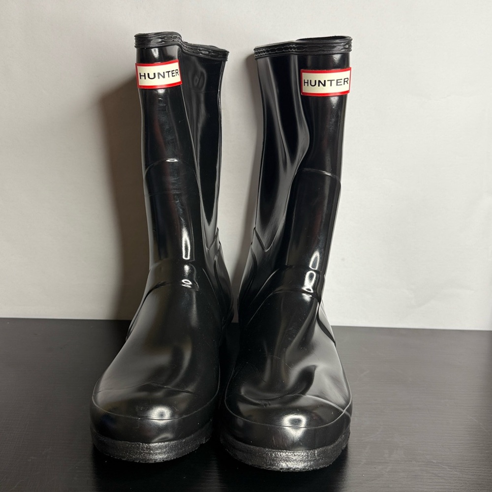 Hunter Original Short Height Rain Boots for Women, Size US 10- Black